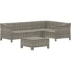 Image de vidaXL - 5-delige - Loungeset - met - kussens - poly - rattan - grijs