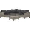 Image de vidaXL - 6-delige - Loungeset - met - kussens - poly - rattan - grijs