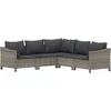 Image de vidaXL - 5-delige - Loungeset - met - kussens - poly - rattan - grijs
