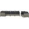 Image de vidaXL - 7-delige - Loungeset - met - kussens - poly - rattan - grijs