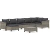 Image de vidaXL - 8-delige - Loungeset - met - kussens - poly - rattan - grijs