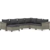 Image de vidaXL - 7-delige - Loungeset - met - kussens - poly - rattan - grijs