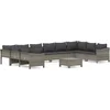 Image de vidaXL - 11-delige - Loungeset - met - kussens - poly - rattan - grijs