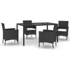 Image de vidaXL - 5-delige - Tuinset - met - kussens - poly - rattan - zwart