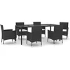 Image de vidaXL - 7-delige - Tuinset - met - kussens - poly - rattan - zwart