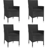Image de vidaXL - 5-delige - Tuinset - met - kussens - poly - rattan - zwart