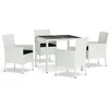 Image de vidaXL - 5-delige - Tuinset - met - kussens - poly - rattan - wit