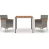 Image de vidaXL - 3-delige - Tuinset - met - kussens - poly - rattan - grijs