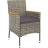 Image de vidaXL - 5-delige - Tuinset - met - kussens - poly - rattan - grijs