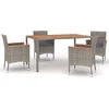 Image de vidaXL - 5-delige - Tuinset - met - kussens - poly - rattan - grijs