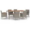 Image de vidaXL - 7-delige - Tuinset - met - kussens - poly - rattan - grijs