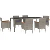 Image de vidaXL - 7-delige - Tuinset - met - kussens - poly - rattan - grijs