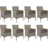 Image de vidaXL - 9-delige - Tuinset - met - kussens - poly - rattan - grijs