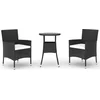 Image de vidaXL - 3-delige - Bistroset - met - kussens - poly - rattan - zwart