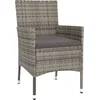 Image de vidaXL - 3-delige - Bistroset - met - kussens - poly - rattan - grijs