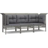 Image de vidaXL - 3-delige - Loungeset - met - kussens - poly - rattan - grijs
