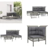 Image de vidaXL - 5-delige - Loungeset - met - kussens - poly - rattan - grijs