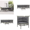 Image de vidaXL - 6-delige - Loungeset - met - kussens - poly - rattan - grijs