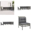 Image de vidaXL - 6-delige - Loungeset - met - kussens - poly - rattan - grijs