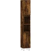 Image de vidaXL - Badkamerkast - 30x30x190 - cm - bewerkt - hout - gerookt - eikenkleurig