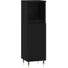 Image de vidaXL - Badkamerkast - 30x30x100 - cm - bewerkt - hout - zwart