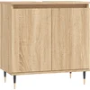 Image de vidaXL - Badkamerkast - 58x33x60 - cm - bewerkt - hout - sonoma - eikenkleurig