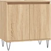 Image de vidaXL - Badkamerkast - 58x33x60 - cm - bewerkt - hout - sonoma - eikenkleurig