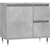 Image de vidaXL - Badkamerkast - 65x33x60 - cm - bewerkt - hout - betongrijs