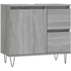 Image de vidaXL - Badkamerkast - 65x33x60 - cm - bewerkt - hout - grijs - sonoma - eikenkleurig
