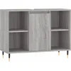 Image de vidaXL - Badkamerkast - 80x33x60 - cm - bewerkt - hout - grijs - sonoma - eikenkleurig