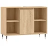Image de vidaXL - Badkamerkast - 80x33x60 - cm - bewerkt - hout - sonoma - eikenkleurig