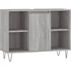Image de vidaXL - Badkamerkast - 80x33x60 - cm - bewerkt - hout - grijs - sonoma - eikenkleurig