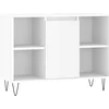 Image de vidaXL - Badkamerkast - 80x33x60 - cm - bewerkt - hout - hoogglans - wit