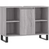Image de vidaXL - Badkamerkast - 80x33x60 - cm - bewerkt - hout - grijs - sonoma - eikenkleurig