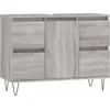 Image de vidaXL - Badkamerkast - 80x33x60 - cm - bewerkt - hout - grijs - sonoma - eikenkleurig
