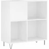 Image de vidaXL - Platenkast - 84,5x38x89 - cm - bewerkt - hout - wit