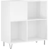 Image de vidaXL - Platenkast - 84,5x38x89 - cm - bewerkt - hout - hoogglans - wit