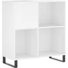 Image de vidaXL - Platenkast - 84,5x38x89 - cm - bewerkt - hout - wit