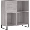 Image de vidaXL - Platenkast - 84,5x38x89 - cm - bewerkt - hout - grijs - sonoma - eikenkleurig