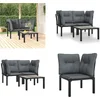 Image de vidaXL - 3-delige - Loungeset - met - kussens - poly - rattan - zwart - en - grijs