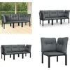 Image de vidaXL - 3-delige - Loungeset - met - kussens - poly - rattan - zwart - en - grijs