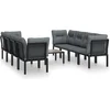 Image de vidaXL - 9-delige - Loungeset - poly - rattan - zwart - en - grijs