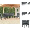 Image de vidaXL - 5-delige - Loungeset - poly - rattan - zwart - en - grijs