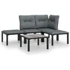 Image de vidaXL - 5-delige - Loungeset - poly - rattan - zwart - en - grijs