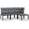 Image de vidaXL - 4-delige - Loungeset - poly - rattan - zwart - en - grijs