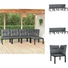 Image de vidaXL - 5-delige - Loungeset - poly - rattan - zwart - en - grijs