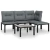 Image de vidaXL - 5-delige - Loungeset - poly - rattan - zwart - en - grijs