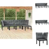 Image de vidaXL - 5-delige - Loungeset - poly - rattan - zwart - en - grijs