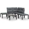 Image de vidaXL - 6-delige - Loungeset - poly - rattan - zwart - en - grijs