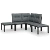 Image de vidaXL - 5-delige - Loungeset - poly - rattan - zwart - en - grijs